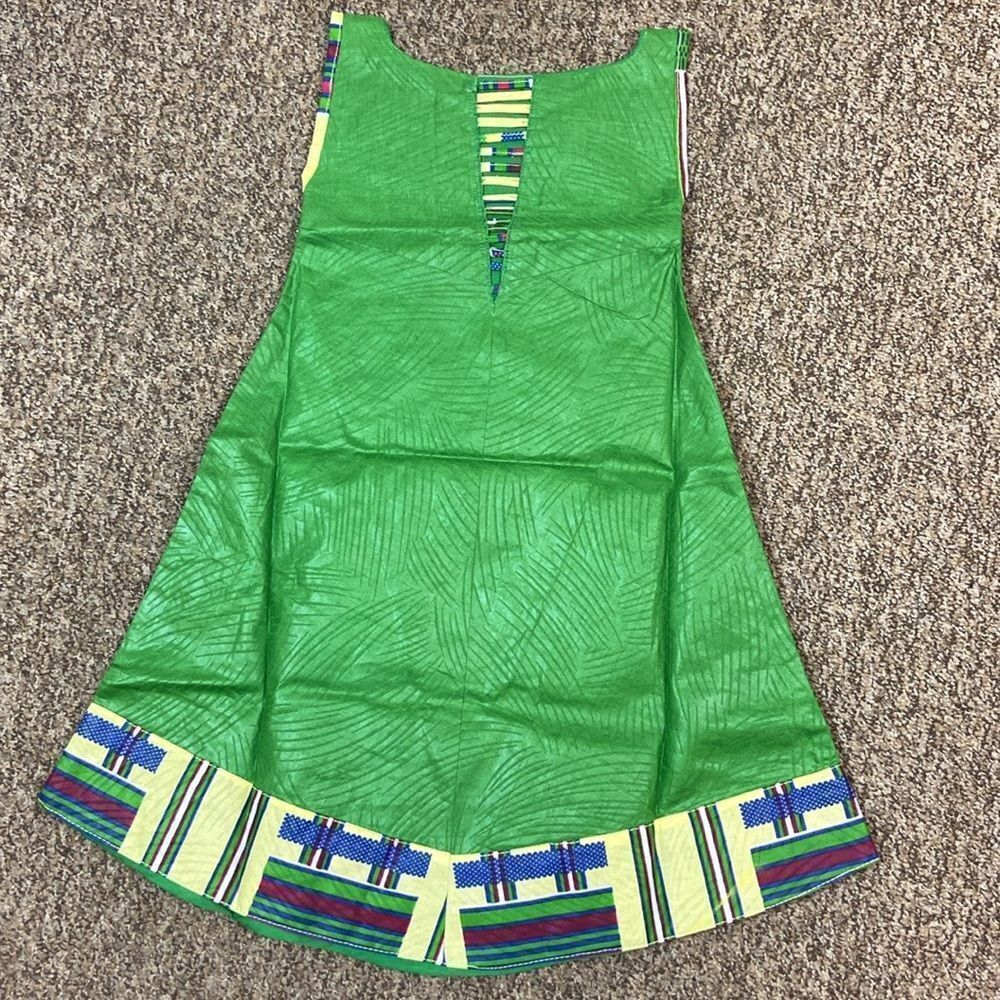 Handmade New Vibrant Green Sleeveless Dress Kids Size Approximately 5-6